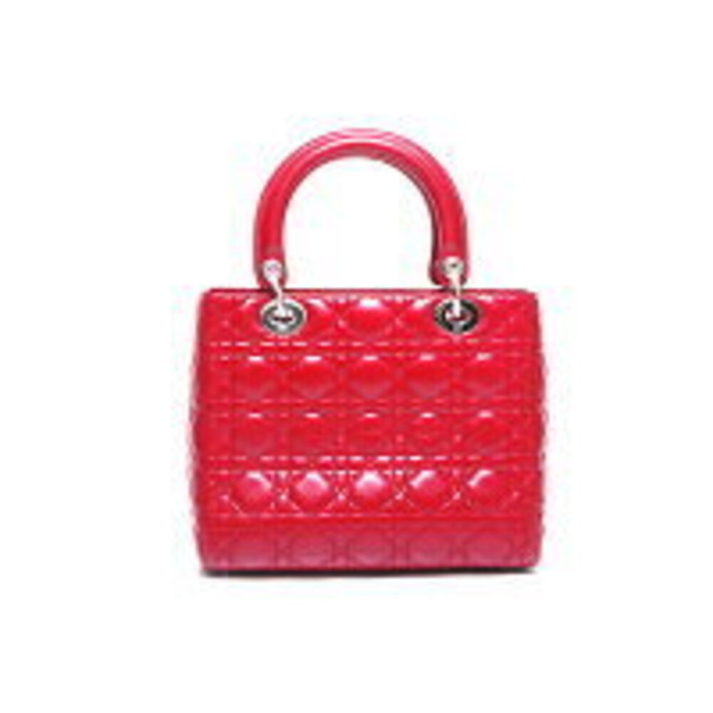 Christian Dior Lady Leather Handbag Red - Picture 2 of 13